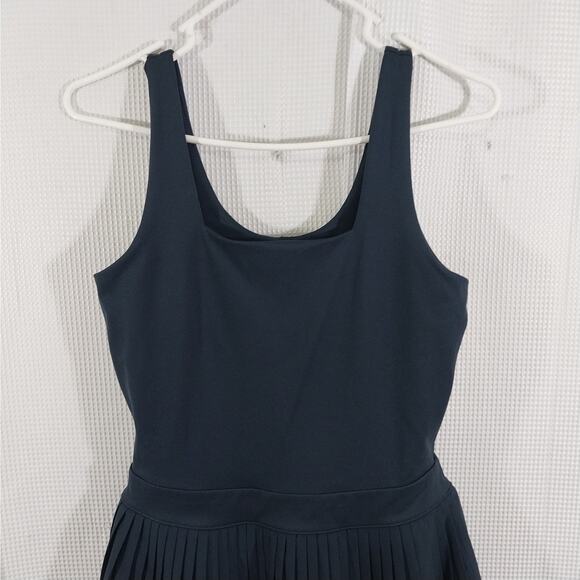 ALL IN MOTION! NAVY BLUE PLEATED SKIRT LYCRA STRETCH TENNIS, SPORTS DRESS! SZ S - Picture 3 of 12